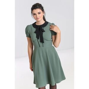 Hell Bunny Catherine Reto Inspired Fit Flare Green Dress Womens Size XS